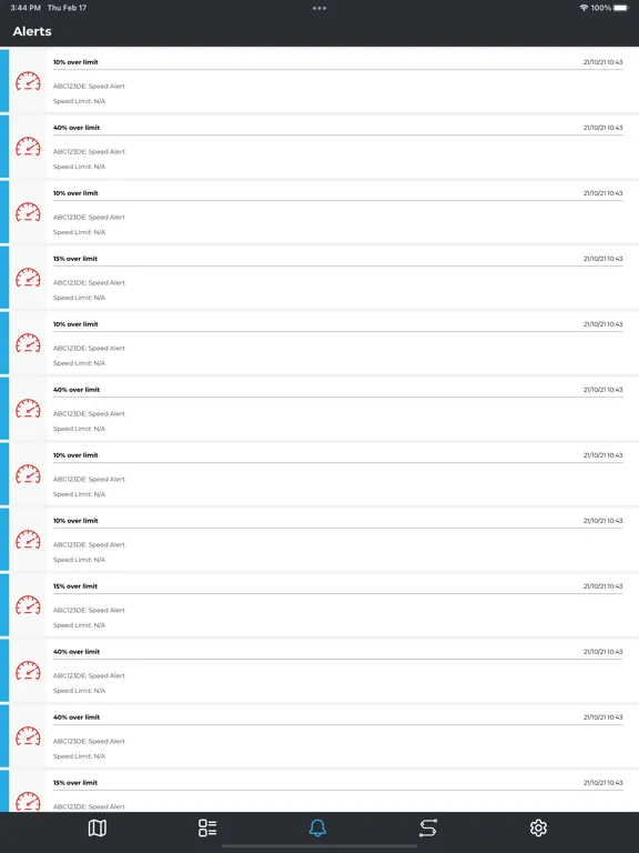 Infiniti Tracking iPad  Screenshots