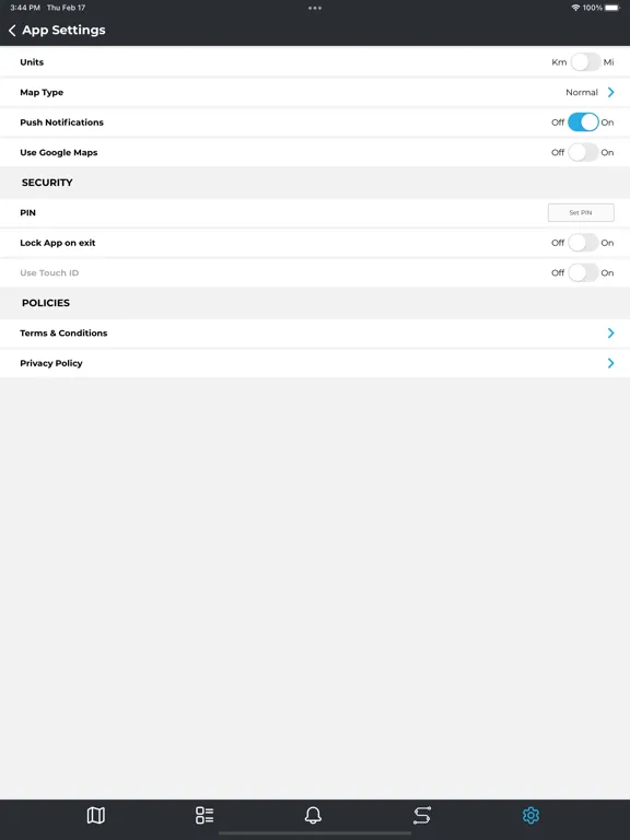 Infiniti Tracking iPad  Screenshots