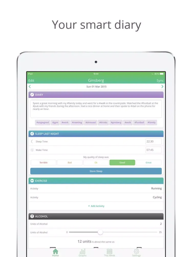 Скриншоты Activity and Mood Diary by Ginsberg iPad 
