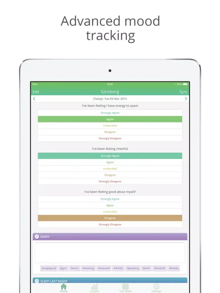 Скриншоты Activity and Mood Diary by Ginsberg iPad 