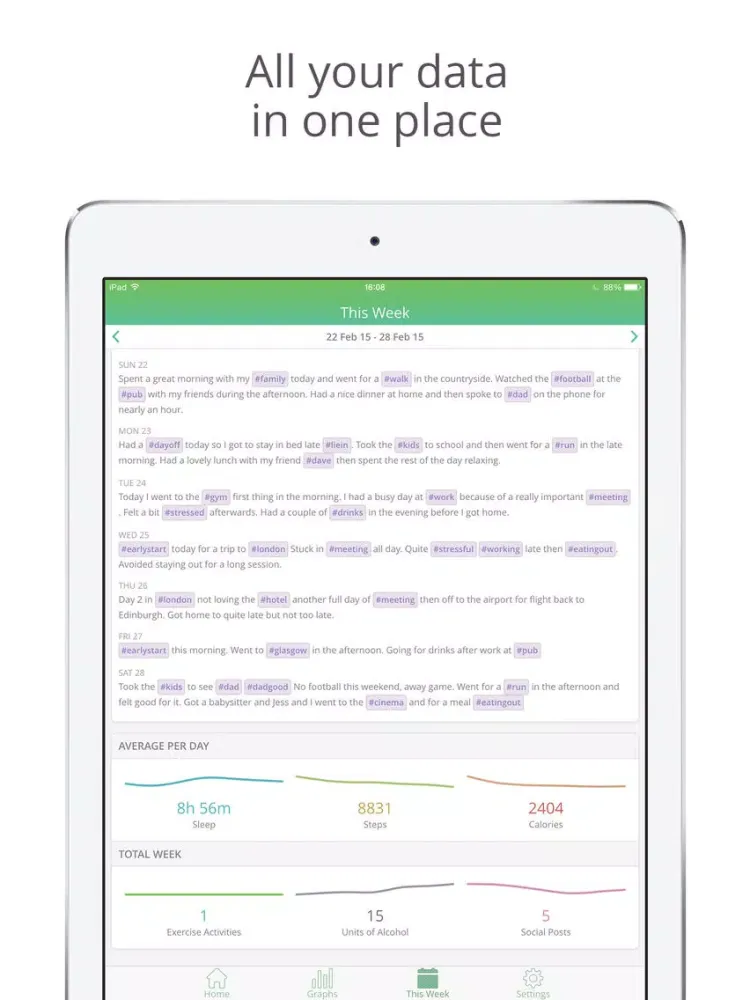 Скриншоты Activity and Mood Diary by Ginsberg iPad 