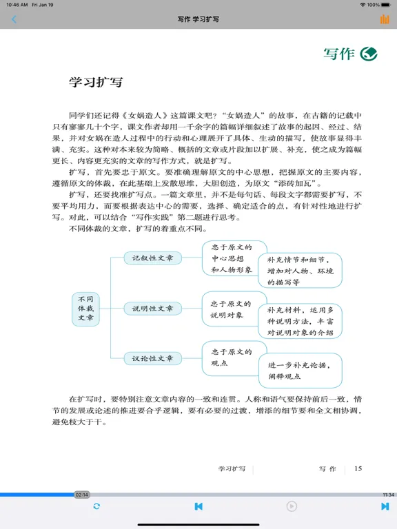 Tangkapan layar 初中语文九年级下册人教版 iPad 