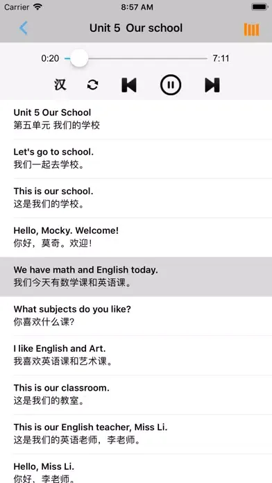 Capturas de tela do 小学英语三年级上下册北师大版 -一起点