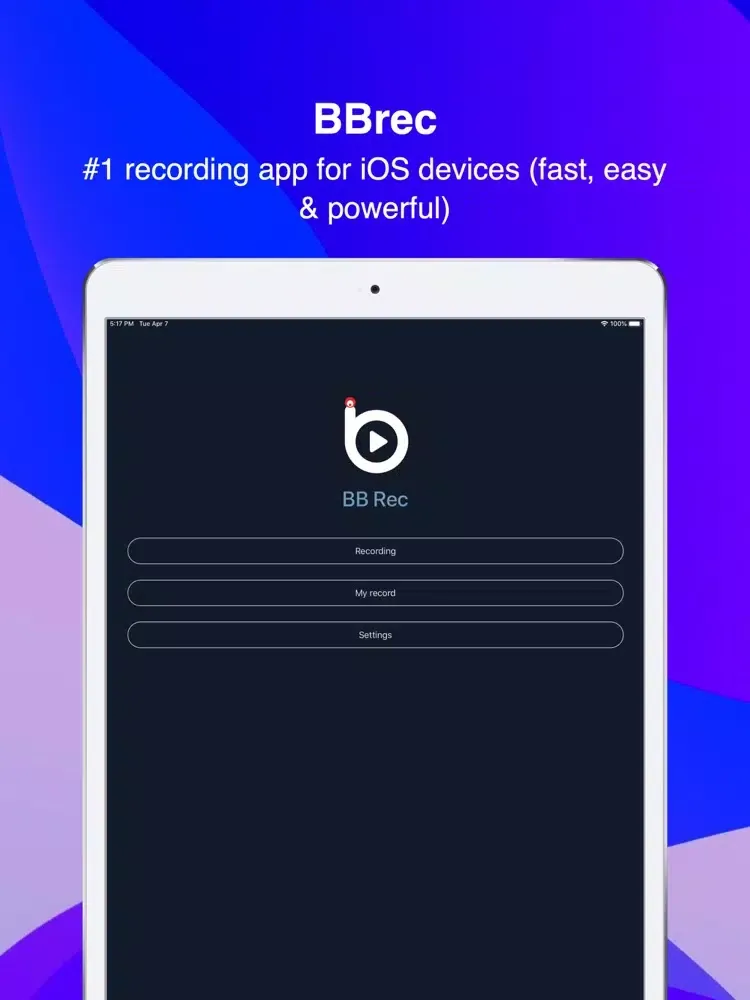 BBRec+ iPad  Screenshots