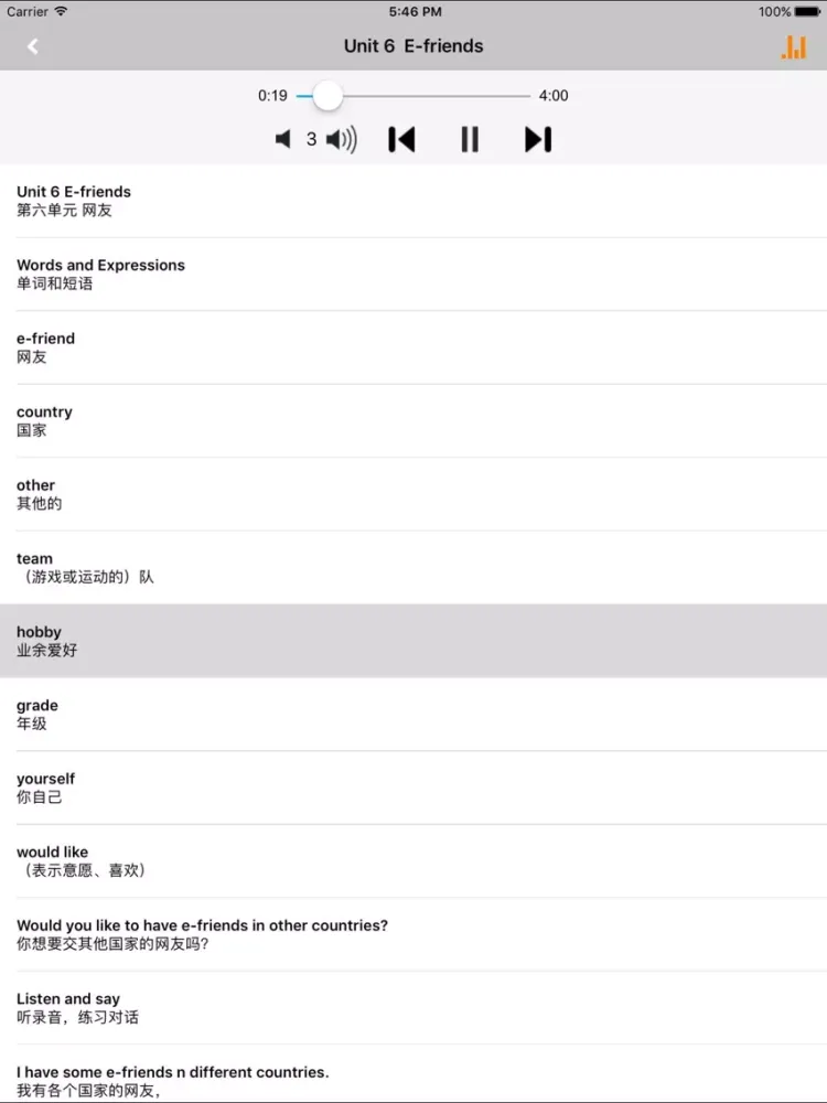 Tangkapan layar 牛津小学英语六年级上下册沪教全国版 -三起点 iPad 