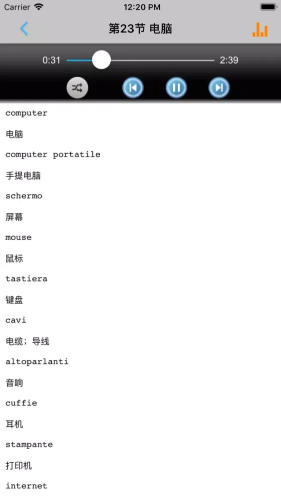 Screenshot di 意大利语词汇高效记忆工具