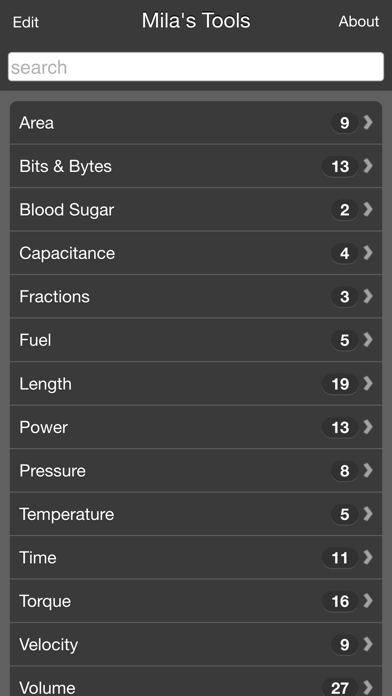 Mila's Tools Unit Converter Screenshots