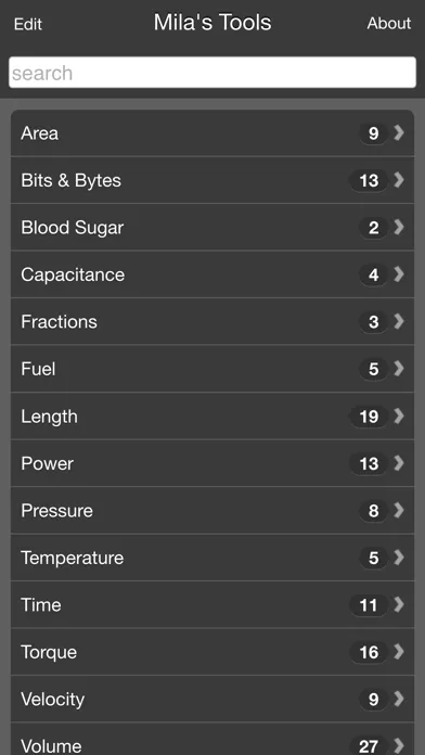 Mila's Tools Unit Converter Ekran Görüntüleri