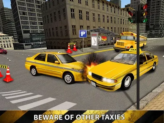 Capturas de pantalla de City Taxi Driver Sim 2016 - Yellow Cab Parking Maina in Las Vegas Real Traffic iPad 