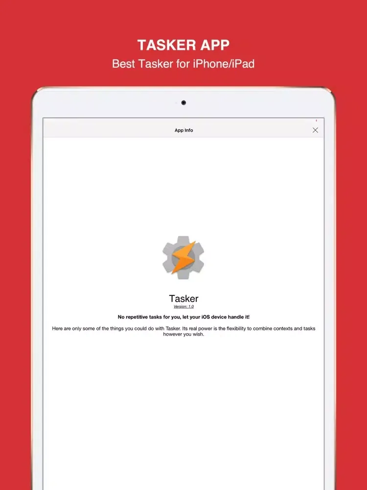 Ảnh chụp màn hình của Tasker+ iPad 