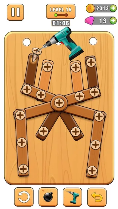 Zrzuty ekranu Screw Puzzle Wood Nut and Bolt