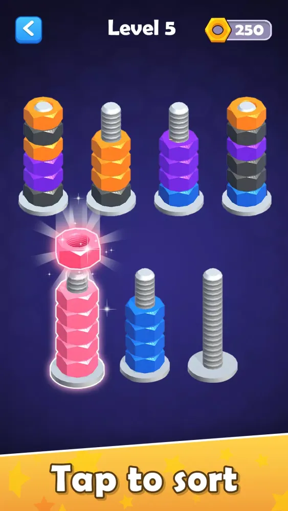 Screw Color Sort: Nuts N Bolts Screenshots