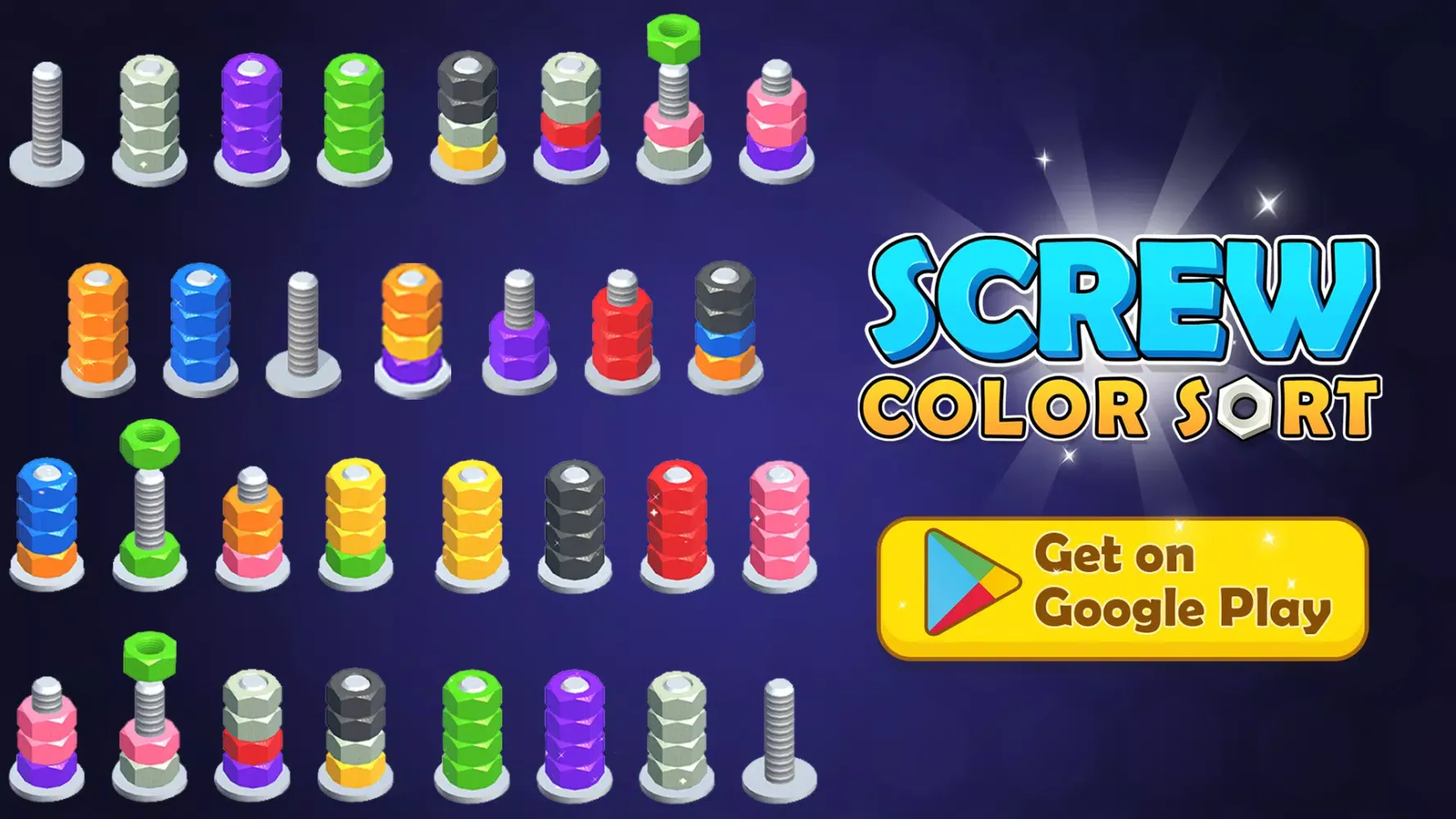 Screw Color Sort: Nuts N Bolts Screenshots