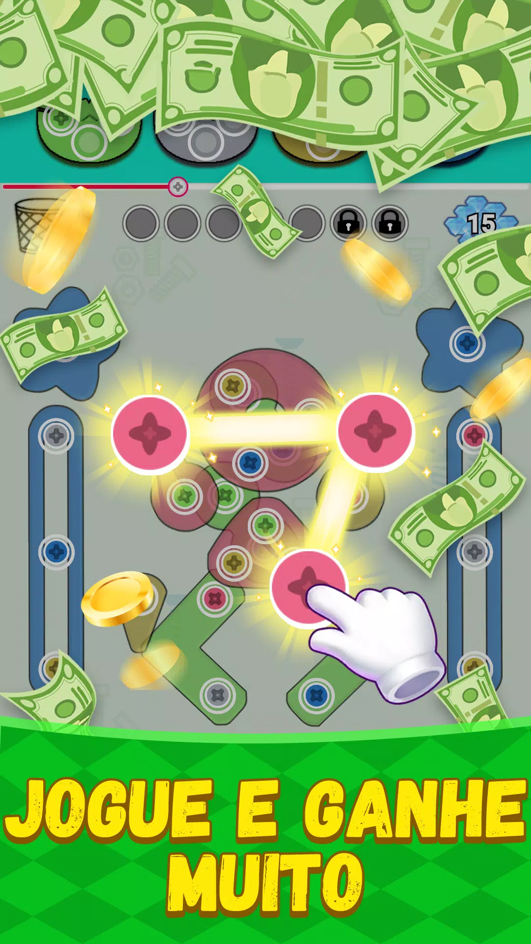 Lucky Screw Jam：Ganhe Dinheiro Screenshots1