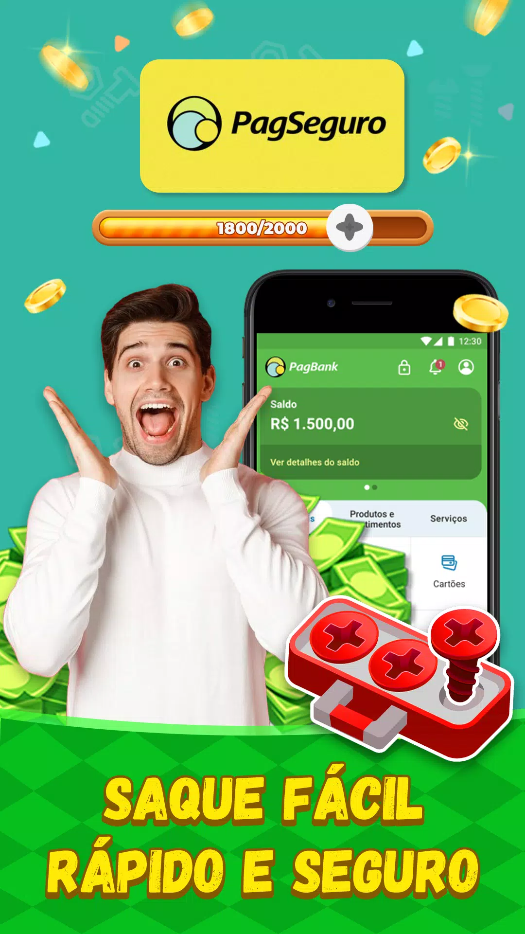 Lucky Screw Jam：Ganhe Dinheiro Screenshots2
