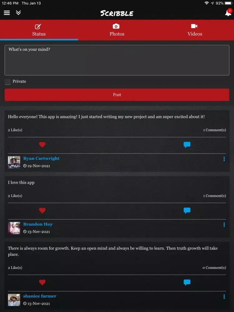 Screenshot di Scribble. iPad