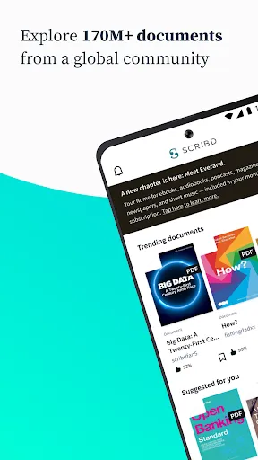 Scribd: 170M+ documents Screenshots