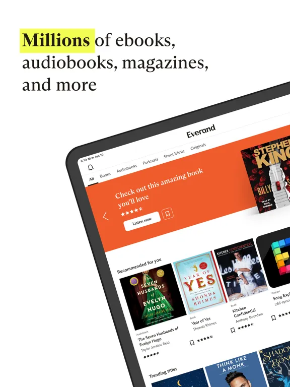 Tangkapan layar Everand: Ebooks and audiobooks iPad