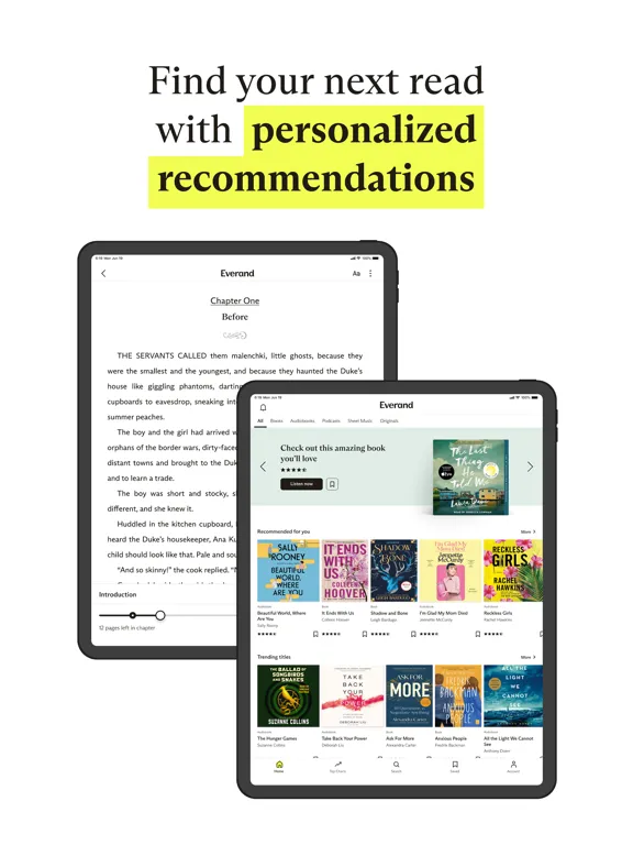 Tangkapan layar Everand: Ebooks and audiobooks iPad