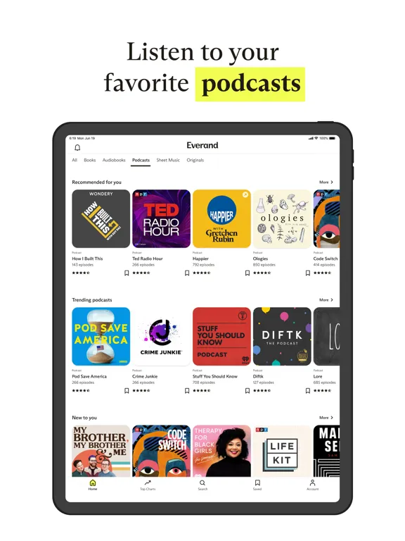 Tangkapan layar Everand: Ebooks and audiobooks iPad