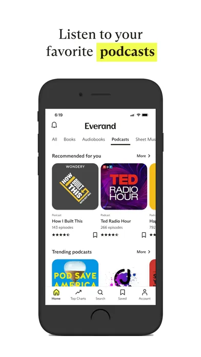 Tangkapan layar Everand: Ebooks and audiobooks
