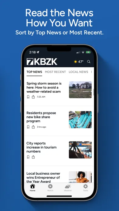 Zrzuty ekranu KBZK News