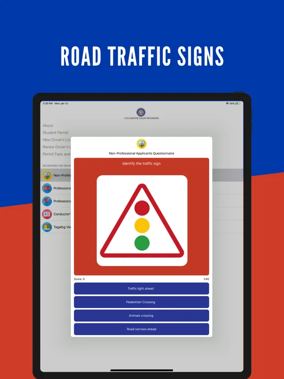 Zrzuty ekranu LTO Driver's Exam Reviewer iPad 