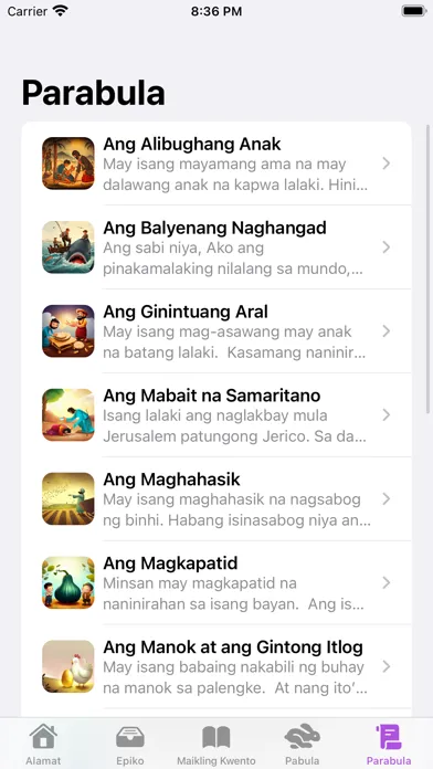 Capturas de tela do Kwentong Pambata: Tagalog