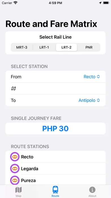 Captures d'écran de PH Railway Transit - MRT & LRT