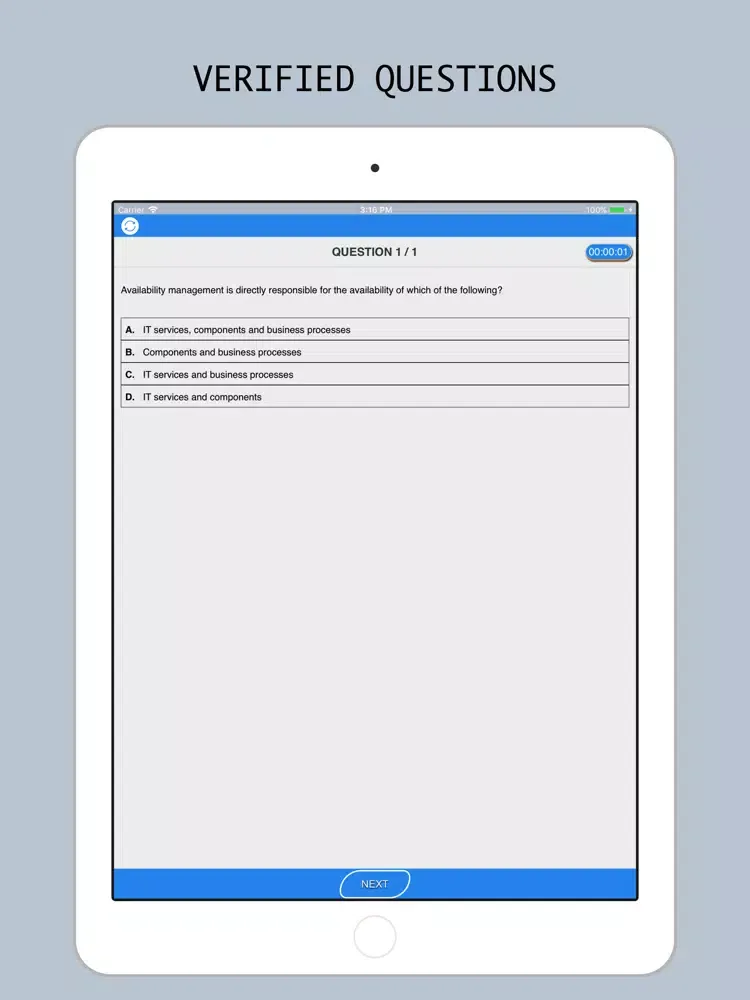 Tangkapan skrin ITIL Foundation Test Prep 2018 iPad 
