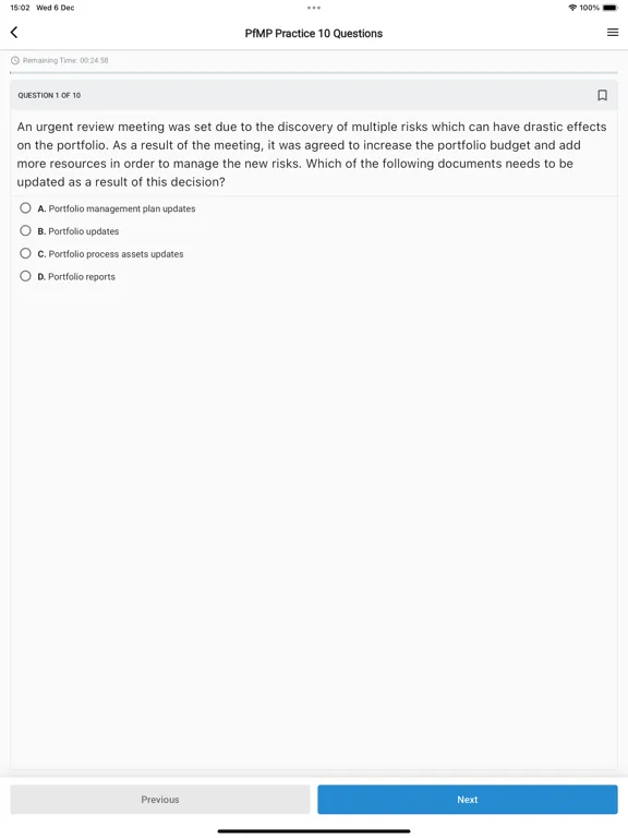 PfMP Exam Simulator iPad  Screenshots