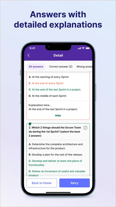 Tangkapan layar PMP Exam Simulator