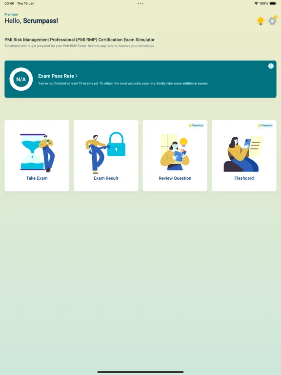 PMI-RMP Exam Simulator iPad 应用截图