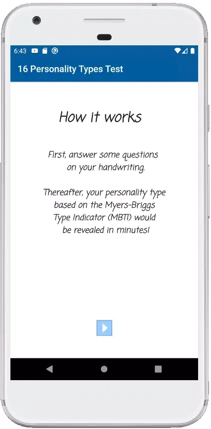 16 Personality Types Test Screenshots