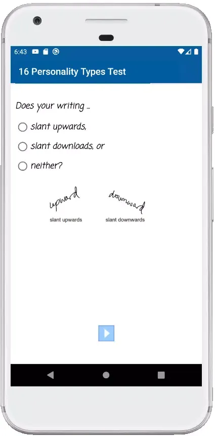 16 Personality Types Test Screenshots