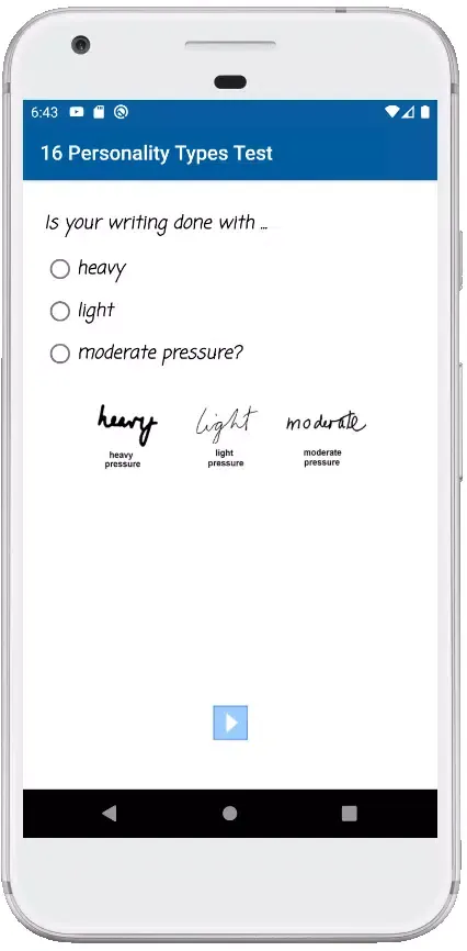 16 Personality Types Test Screenshots