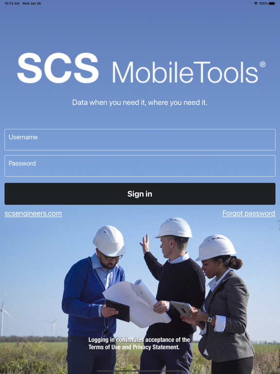 ภาพหน้าจอของ SCS MobileTools iPad 