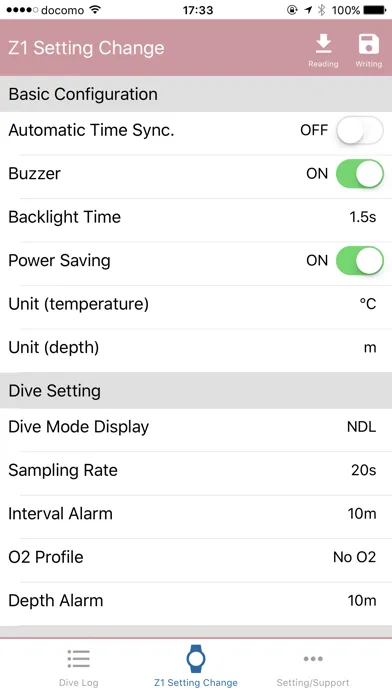 Z dive log স্ক্রিনশট