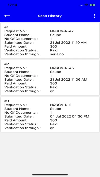 MONAD SeQR Scan Screenshots