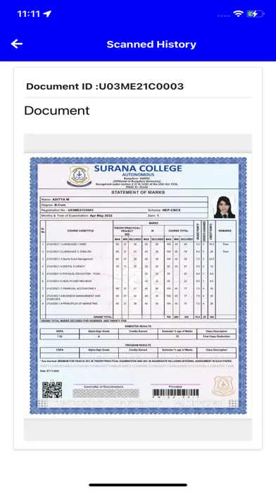 Tangkapan skrin Surana College SeQR Scan