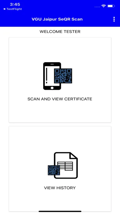 ภาพหน้าจอของ VGU Jaipur SeQR Scan