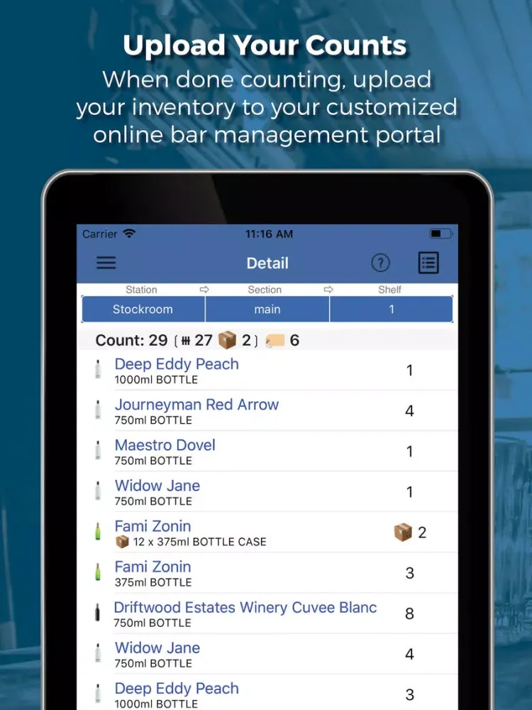 Bevinco Mobile - Bar Inventory iPad  Screenshots
