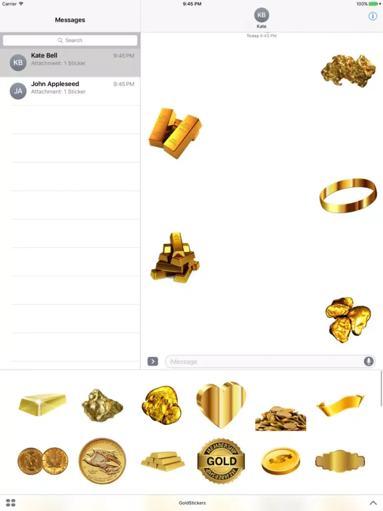 Gold Stickers Pack iPad  スクリーンショット