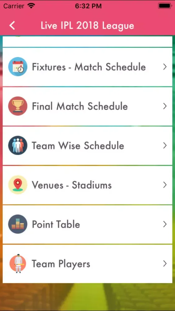 Tangkapan skrin Live IPL 2018 League Fast Vigo
