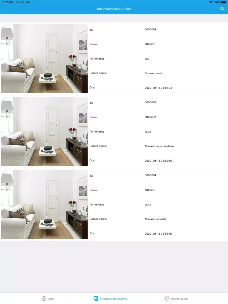 SECURITAS iPad  Screenshots
