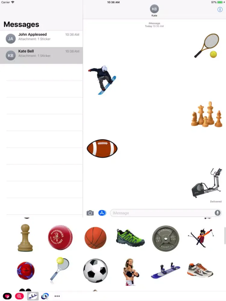 Sports Stickers! iPad  Screenshots