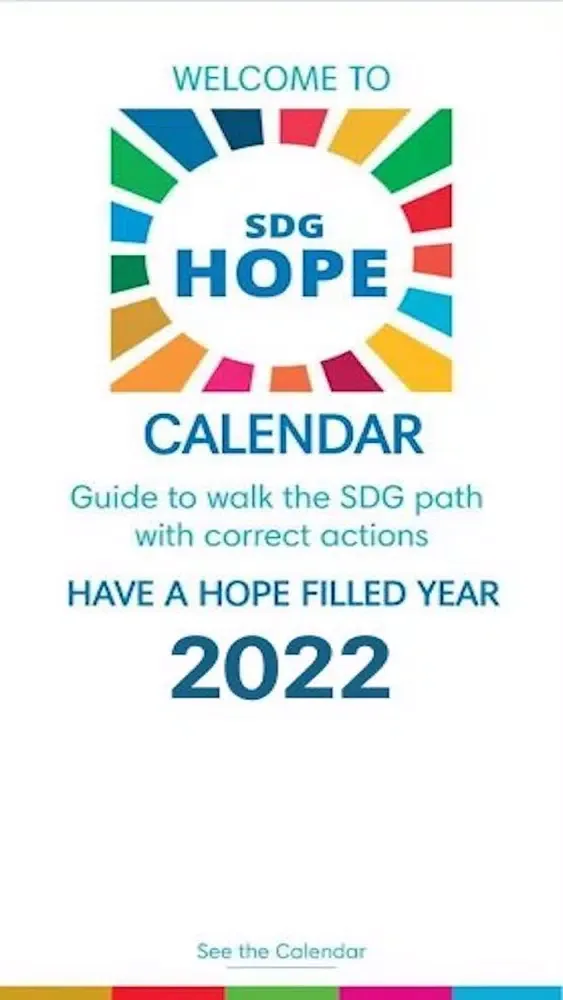 ภาพหน้าจอของ SDG Hope Calendar 2022