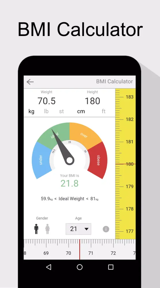 Simple BMI Calculator Screenshots