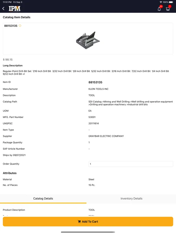 Captures d'écran de Integrated Parts Management iPad 