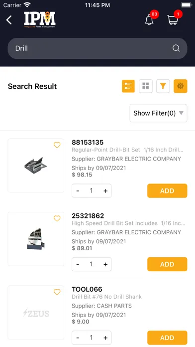 Captures d'écran de Integrated Parts Management